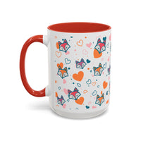 Coffee Mug - Fox Heart Medley Valentines Day Mug (11, 15oz)