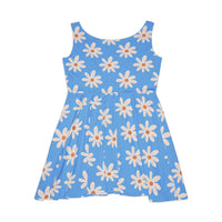 Light Blue Daisy's Print Women's Fit n Flare Dress! Free Shipping!!! New!!! Sun Dress! Beach Cover Up! Night Gown! So Versatile!