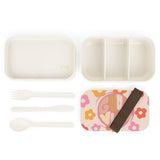 Good Vibes Retro Pink Floral Bento Lunch Box! Free Shipping!!! Great For Gifting! BPA Free!