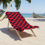 Red and Black Plaid 100 Percent Cotton Backing Beach Towel! Free Shipping!!! Gift to a Friend! Travel in Style!