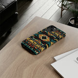 Black Aztec Tough Cases! Cellphone Cases! Multiple Sizes Available! Apple iPhone, Samsung Galaxy, and Google Pixel devices!