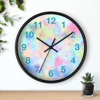 Boho Rainbow Blue Tie Dye Wall Clock! Perfect For Gifting! Free Shipping!!!