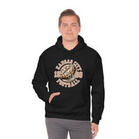 Kansas City Football Leopard Print Football Unisex Heavy Blend Hooded Sweatshirt! Football Season!