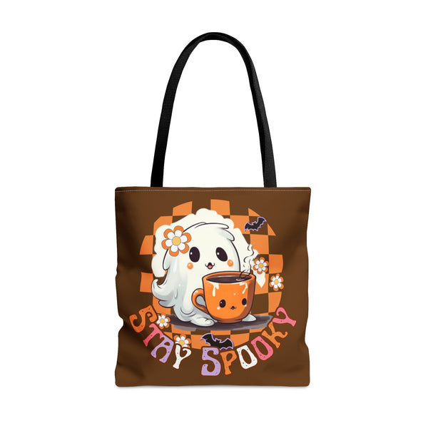 Stay Spooky Happy Little Ghost Halloween Fall Vibes Tote Bag!
