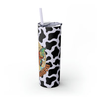 Your So Golden Butterfly Cow Printed Skinny Tumbler with Straw, 20oz! Multiple Colors!