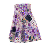 Boho Purple Patchwork Women's Skater Skirt! Free Shipping!