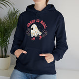 Creep it Real Roller Retro Ghost Unisex Heavy Blend Hooded Sweatshirt! Fall Vibes! Halloween!