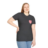 Valentines Day Pink Plaid Heart Basics Wear Anywhere Unisex Graphic Tee! All New Heather Colors!!! Free Shipping!!!