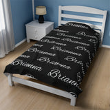 New!!! Custom Name or Quote Velveteen Plush Blanket! Multiple Colors and Fonts Available!