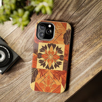 Reddish Orange Star Flower Fall Vibes Tough Phone Cases!