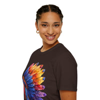 Indian Head Dress Colorful Rainbow Unisex Graphic Tees! Summer Vibes! All New Heather Colors!!! Free Shipping!!!