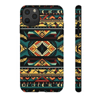 Black Aztec Tough Cases! Cellphone Cases! Multiple Sizes Available! Apple iPhone, Samsung Galaxy, and Google Pixel devices!