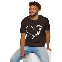 Valentines Day Butterfly Heart Medley White Version Unisex Graphic Tee! All New Heather Colors!!! Free Shipping!!!