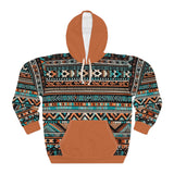 Camel and Blues Aztec Unisex Pullover Hoodie! All Over Print! New!!!