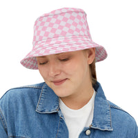 Pink Plaid Unisex Bucket Hat! Free Shipping! Made in The USA!