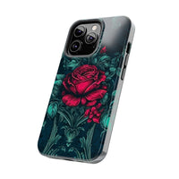 Stained Glass Teal and Roses Gothic Inspired Halloween Tough Phone Cases! Fall Vibes!