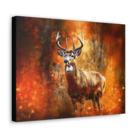 Western Mountain Deer Scenery in Oranges and Browns Canvas Gallery Wraps!