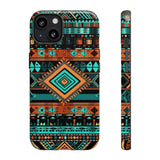 Turquoise Aztec Tough Cases! Cellphone Cases! Multiple Sizes Available! Apple iPhone, Samsung Galaxy, and Google Pixel devices!