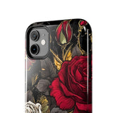 White and Red Roses Gothic Inspired Halloween Tough Phone Cases! Fall Vibes!