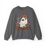 Boo Haw Retro Ghost Unisex Heavy Blend Crewneck Sweatshirt! Halloween! Fall Vibes!