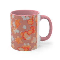 Boho Orange Florals Accent Coffee Mug, 11oz! Free Shipping! Great For Gifting! Lead and BPA Free!