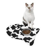Black and White Cow Print Pet Feeding Mats! Dog and Cat Shapes! Foxy Pets! Free Shipping!!!