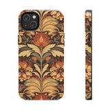 Creamy Brown Floral Fall Vibes Tough Phone Cases!