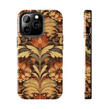 Creamy Brown Floral Fall Vibes Tough Phone Cases!