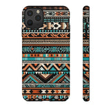 Teal and Orange Aztec Tough Cases! Cellphone Cases! Multiple Sizes Available! Apple iPhone, Samsung Galaxy, and Google Pixel devices!