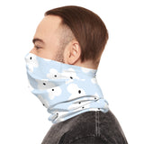 Pastel Blue Floral Lightweight Neck Gaiter! 4 Sizes Available! Free Shipping! UPF +50! Great For All Outdoor Sports!