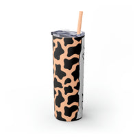 Nurse Life Cow Printed Skinny Tumbler with Straw, 20oz! Multiple Colors! Medical Vibes!