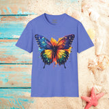 Spring Rainbow Butterfly Unisex Graphic Tees! Spring Vibes! All New Heather Colors!!! Free Shipping!!!