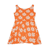 Light Orange Daisy's Print Women's Fit n Flare Dress! Free Shipping!!! New!!! Sun Dress! Beach Cover Up! Night Gown! So Versatile!