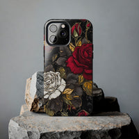 White and Red Roses Gothic Inspired Halloween Tough Phone Cases! Fall Vibes!