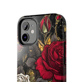 White and Red Roses Gothic Inspired Halloween Tough Phone Cases! Fall Vibes!