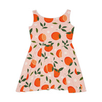 Pink Oranges Print Women's Fit n Flare Dress! Free Shipping!!! New!!! Sun Dress! Beach Cover Up! Night Gown! So Versatile!