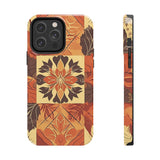 Reddish Orange Star Flower Fall Vibes Tough Phone Cases!