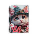 Valentines Day Love Cowgirl Kitten Spiral Notebook - Ruled Line! Perfect For Gifting!
