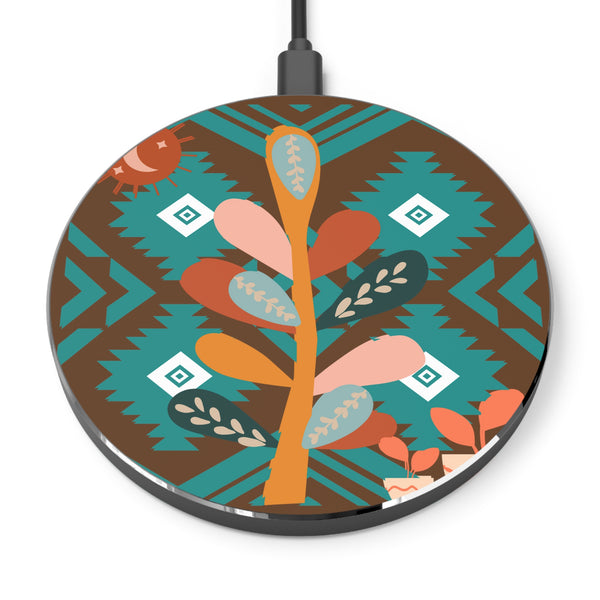 Tree Planting Brown and Teal Wireless Phone Charger! Free Shipping!!!