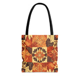 Reddish Burnt Orange Creamy Brown Leaves Fall Vibes Tote Bag!