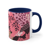 Boho Pink Quilted Accent Coffee Mug, 11oz! Free Shipping! Great For Gifting! Lead and BPA Free!