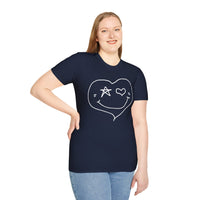 Valentines Day Heart Star Eye Smiley Face Unisex Graphic Tee! All New Heather Colors!!!