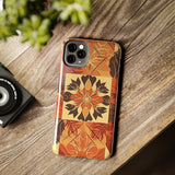 Reddish Orange Star Flower Fall Vibes Tough Phone Cases!