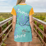 Paint The Town, Follow The Sunshine Oversized Tee!! Great For Sleeping, Lounging, Swimming! Free Shipping!!!