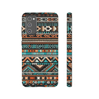 Teal and Orange Aztec Tough Cases! Cellphone Cases! Multiple Sizes Available! Apple iPhone, Samsung Galaxy, and Google Pixel devices!