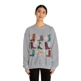 Vintage Daisy Boot Medley Unisex Heavy Blend Crewneck Sweatshirt! Christmas Gift For a Western Gal!