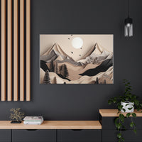 Western/Boho Mountain Scenery in Blacks and Browns Canvas Gallery Wraps!