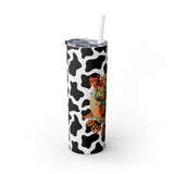 Your So Golden Butterfly Cow Printed Skinny Tumbler with Straw, 20oz! Multiple Colors!