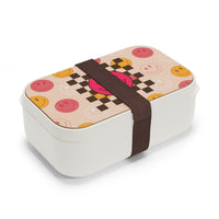 Retro Inspired Pink and Yellow Smiley Face Bento Lunch Box! Free Shipping!!! Great For Gifting! BPA Free!