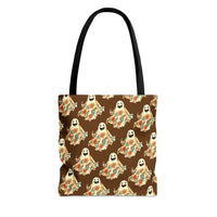 Retro 70's inspired Daisy Sheet Happy Ghost Fall Vibes Tote Bag!